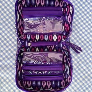 Vera Bradley travel jewelry case in lilac tapestry